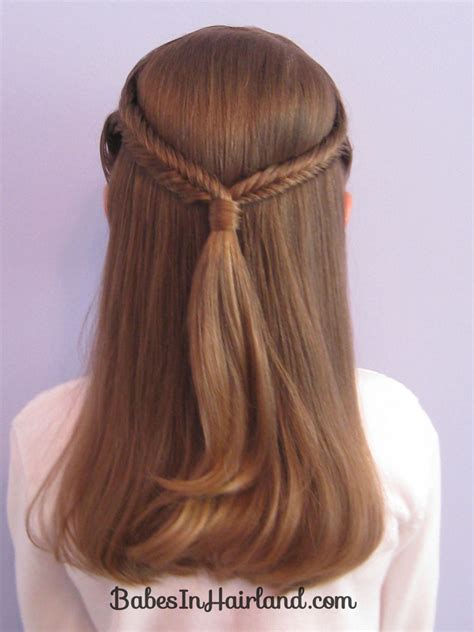 Simple Pulled Back Fishbone Braids - Babes In Hairland