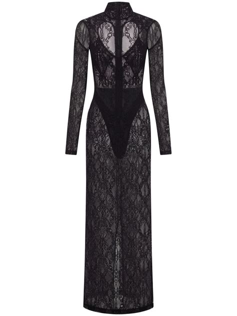 Dion Lee Cut Out Lace Maxi Dress Black FARFETCH UK