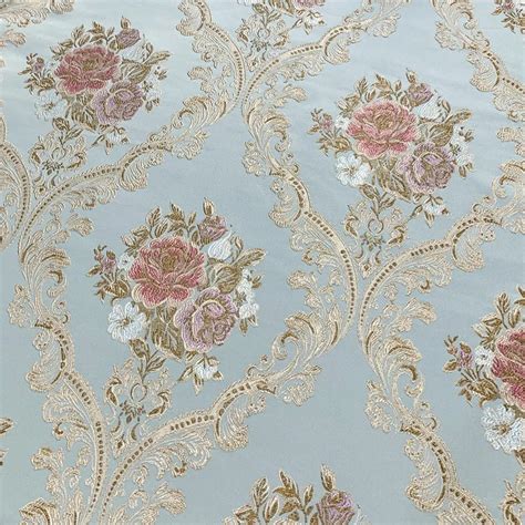 Tela de brocado Jacquard Damasco en relieve flor prendas sofá cortina