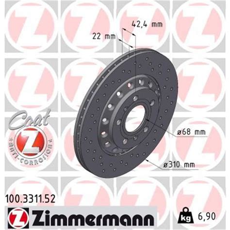 X Zimmermann Sport Bremsscheiben Mm Gelocht Hinten Passend F R Audi