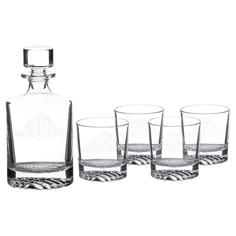 Polar Camel Ml Round Glass Decanter Set With Four Dg Glasses And