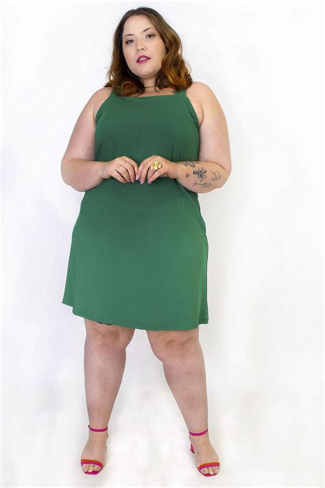 Vestido Curto Plus Size Canelado Modaliss