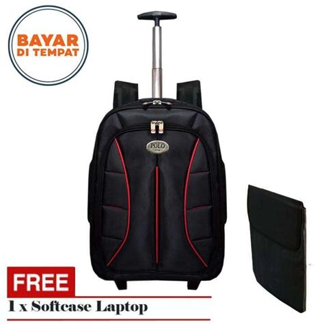 Koper Tas Ransel Pria Tas Wanita Backpack Trolley Polo Rz1945 Black Tas