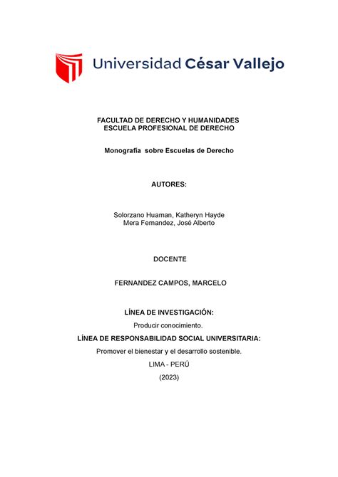 Facultad De Derecho Y Humanidades Facultad De Derecho Y Humanidades Escuela Profesional De