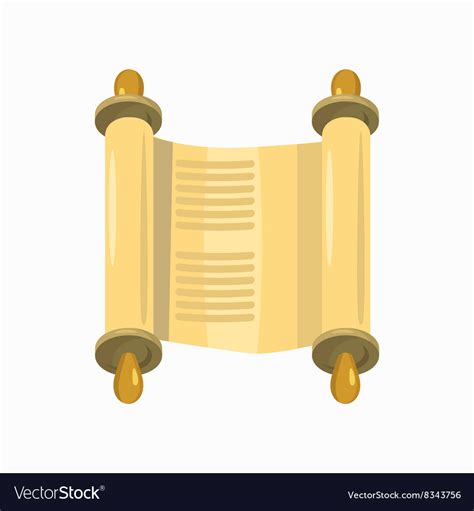 Torah scroll icon cartoon style Royalty Free Vector Image