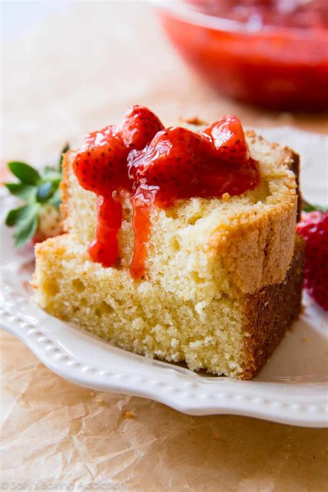 Brown Butter Pound Cake With Strawberry Compote Sally S Baking Addiction