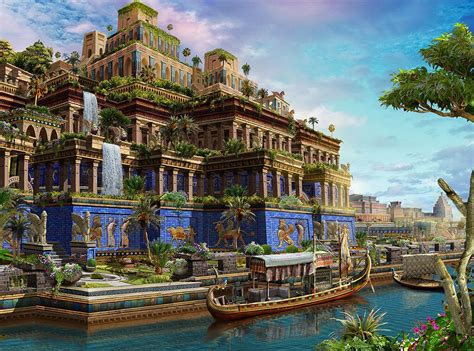 Hanging Garden Of Babylon Mundo Antigo Lugares Fantasia Jardim Suspenso