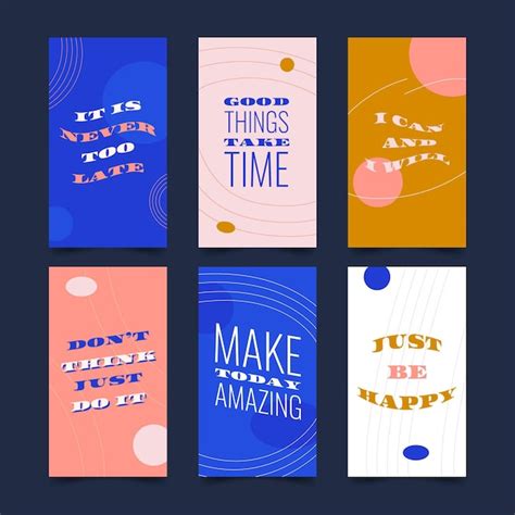 Free Vector Flat Inspirational Quotes Instagram Story Collection