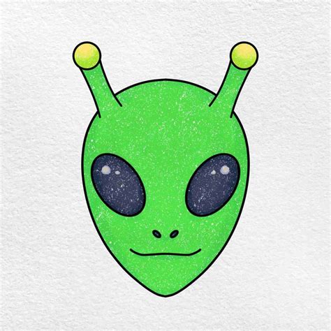 Alien Face Drawing - HelloArtsy