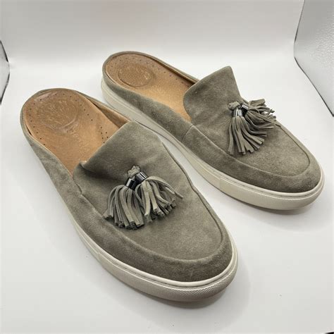 Gentle Souls By Kenneth Cole Rory Tassel Gray Suede Mule Loafer Size 9M