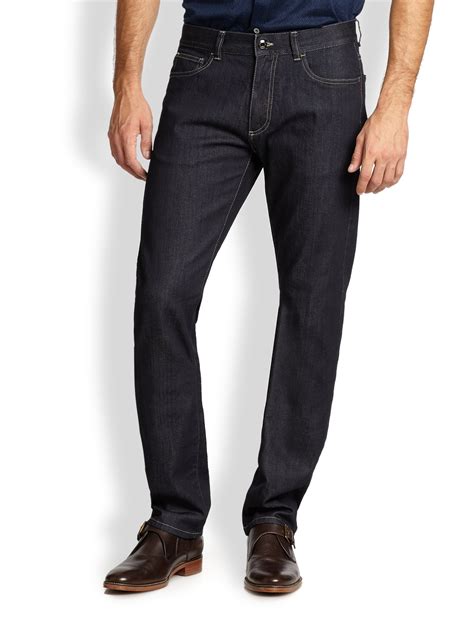 Canali Dark Wash Fivepocket Jeans in Blue for Men | Lyst