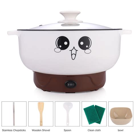 Mingfuxin Electric Nonstick Cooker Skillet Wok Hot Pot Cook Rice Fried Noodles Simmer L