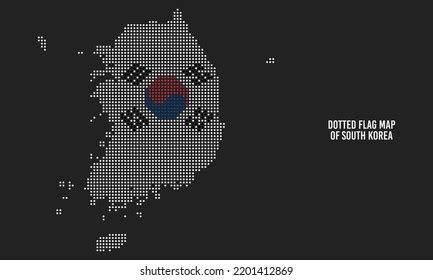 Flag Map South Korea Halftone Dotted Stock Vector Royalty Free