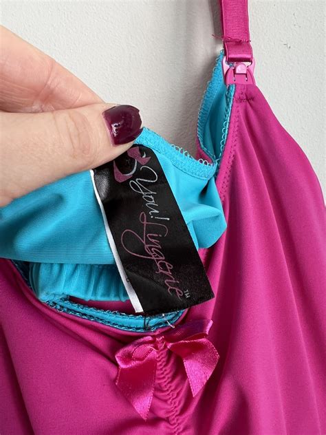 You Lingerie Maternity Lace Trim Nursing Chemise Size Gem