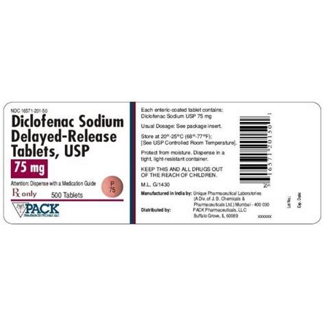 Diclofenac Sodium Dr Mg Rx Products