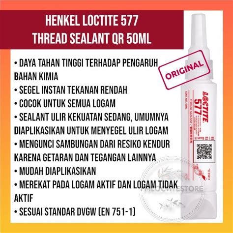 Henkel LOCTITE 577 Glue Pipe THREAD SEALANT STAINLESS STEEL QR 50ML