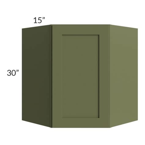 Midtown Hunter Green Shaker X Diagonal Corner Wall Cabinet The