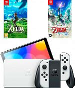 Купить Nintendo Switch OLED 64GB (белый) AZ + игра Legend of Zelda ...