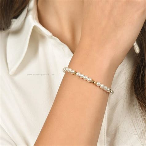 Bracciale Acciaio Donna Luca Barra Bracelet Bk Perle Perle Acciaio