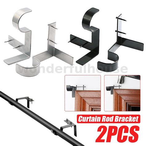 Single Hang Curtain Rod Holders Bracket Into Window Frame Curtain Rod