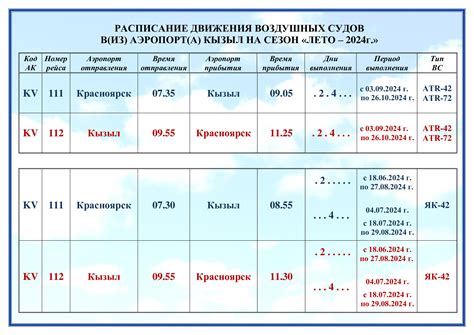 Расписание | Аэропорт Кызыл