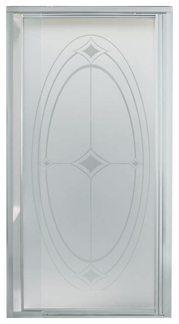 Sterling Vista Pivot Ii Framed Pivot Shower Door Silver With Ellipse