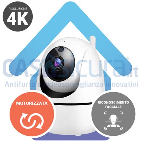 Telecamera IP Wifi Pan Tilt 360 Motorizzata Senza Fili Smart Con