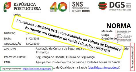 Segurança do Doente Actualizada a NORMA DGS sobre Avaliação da Cultura