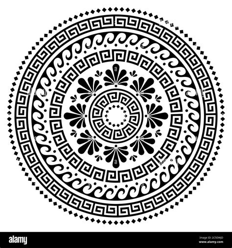 Dise O De Mandala De Boho Vectorial Griego Onda Redonda Antigua Y Arte