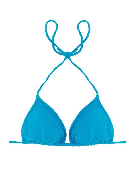 Versace Logo Monogram Bikini Top In Turquoise ModeSens