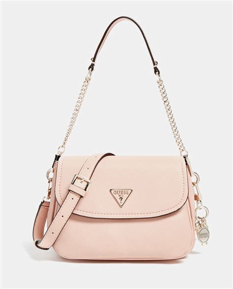 Bolso de hombro pequeño Guess Destiny en nude con solapa Guess El