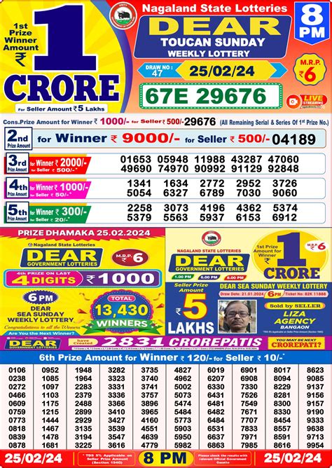 Dear 8pm lottery result 25.2.24 – All Lottery Result Today