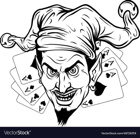 Of monochrome jester s mask Royalty Free Vector Image