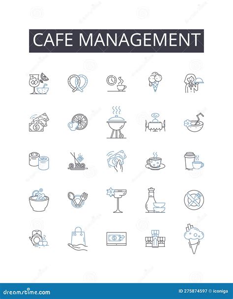 Restaurant Supervision Line Icons Collection Management Leadership