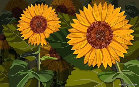 Sunflower Art Wallpapers - Top Free Sunflower Art Backgrounds ...