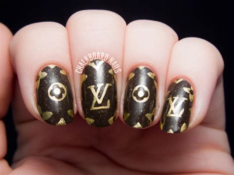 Louis Vuitton Pattern Freehand Nail Art Chalkboard Nails Phoenix