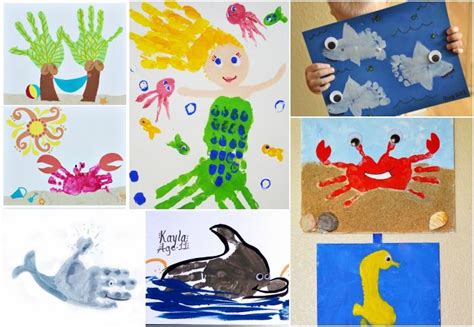 Ocean Themed Handprint And Footprint Crafts I Heart Arts N Crafts