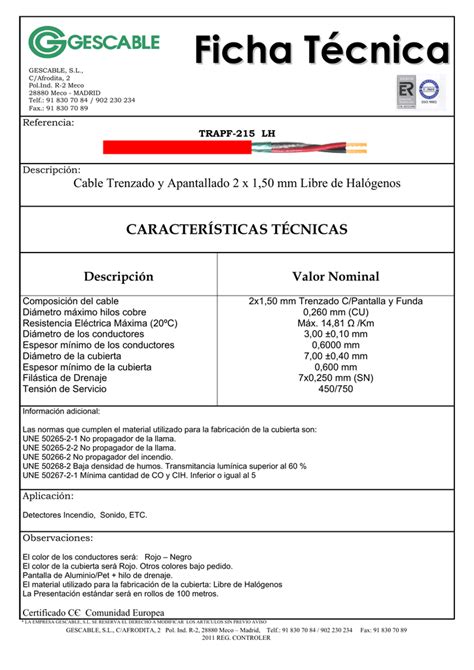 Ejemplo De Una Ficha Tecnica