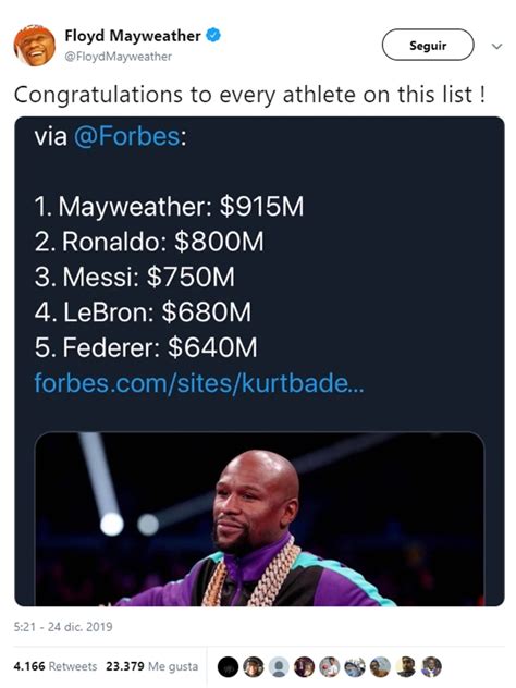 Floyd Mayweather Se Convirtió En El Deportista Mejor Pagado De La