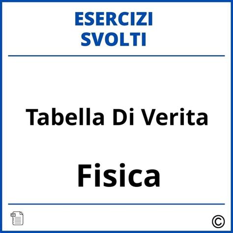 Esercizi Algebra Booleana Tabella Di Verita Svolti Soluzioni Pdf