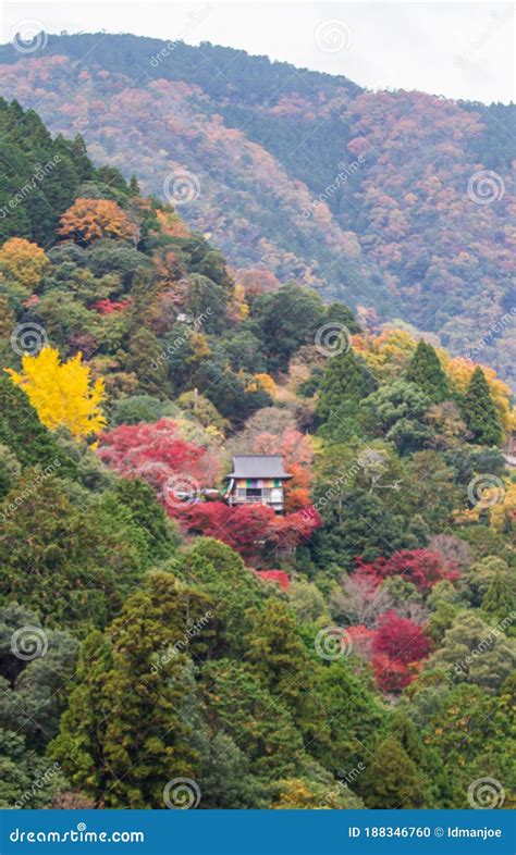 Daihikaku Senkoji Temple With Colorful Leaves Mountains In Arashiyama