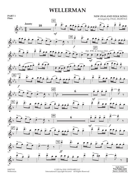 Wellerman Arr Paul Murtha Pt 1 Flute By Paul Murtha Concert Band Digital Sheet Music