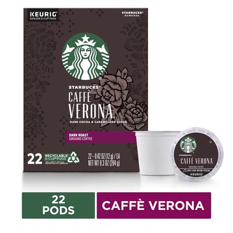 Starbucks Caff Verona Dark Roast Keurig Coffee Pods Count Box