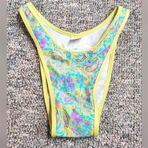 Pan Dulce Swim Pan Dulce Swimwear High Cut Paisley Cheeky Bikini Bottom Poshmark