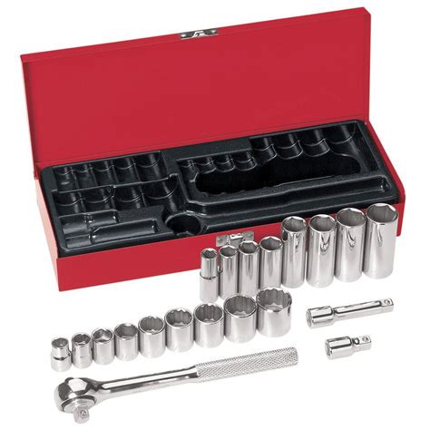 Klein Tools Piece In Drive Socket Wrench Set The Home Depot