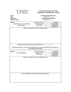 Fillable Online Unlv HR Forms NonAcadPerformanceEvaluation Doc Unlv