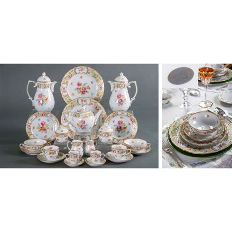 932 OSCAR DE LA RENTA Elegante Vajilla Para 18 Servicios En Porcelana