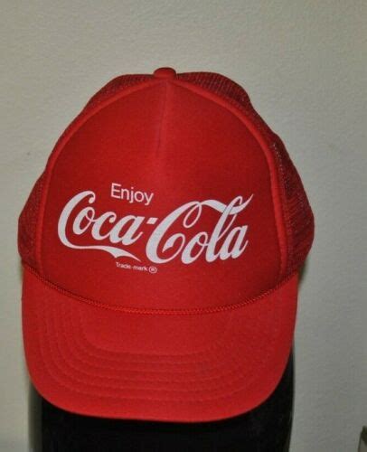 Enjoy Coca Cola Baseball Cap Hat Snapback Red Meshback Vintage Ebay