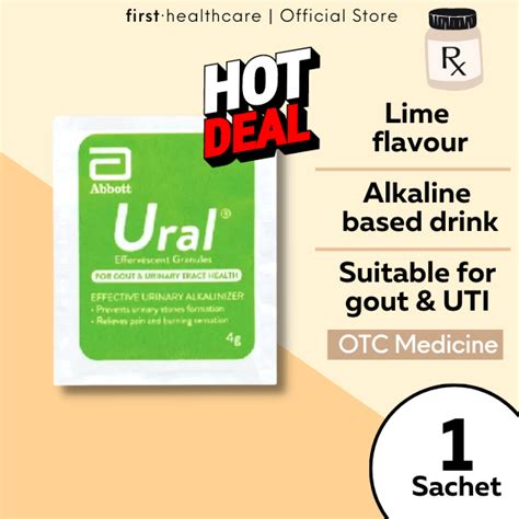 Abbott Ural Effervescent Granules For Gout Urinary Tract Health Lemon