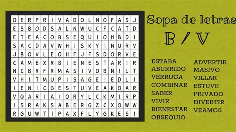 Ejercicio De Sopa De Letras B V Palabras Con B Letra B Sopa De Letras